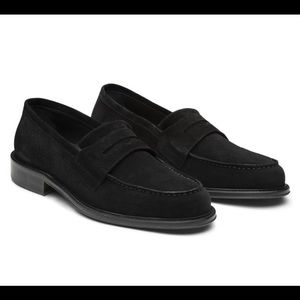 Black suede loafers - unisex